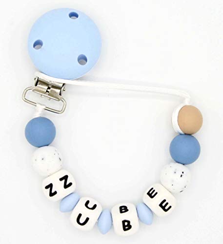 NUBE. Chupetero Personalizado con el Nombre del Bebe-Ni&ntilde;o. Alivio de las Molestias...