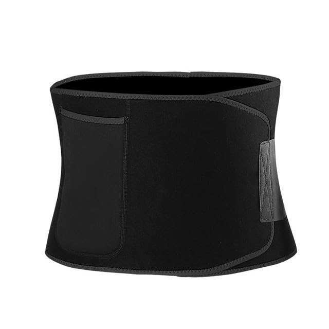 Lienyeang Waist Trainer for Women&Men Trimmer Sweat Belt for Weight Loss body shaper Back Lumbar Support Belt Adjustable Waist Trimmer for Workout, Running and Fitness Black