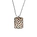 Leopard Feather Abstract Design Stainless Steel Chain Dog Tag Pendant Pet Necklace