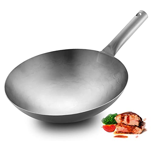 Wok de acero sin recubrimiento, asa desmontable