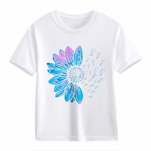 2025 Girls Cute Sunflower Graphic Tee Summer Shirts Crewneck Vintage Tshirt Short Sleeve Cotton Tunic Tops Blouses2
