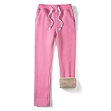 [KEFITEVD] 暖パン レディース 裏起毛 スエットパンツ 保温 部屋着 防寒 裏ボアパンツ ゆったり サイクリング アウトドア 登山 スキーウェア テーパード ピンク L
