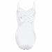 iiniim Femme Body Léotard de Ballet Danse Classique Adulte Fille Justaucorps Croisé Dos Nu Nuisette Maillot de Bain Triangle Bikini Licou Costume Danse XS-XL Blanc XS