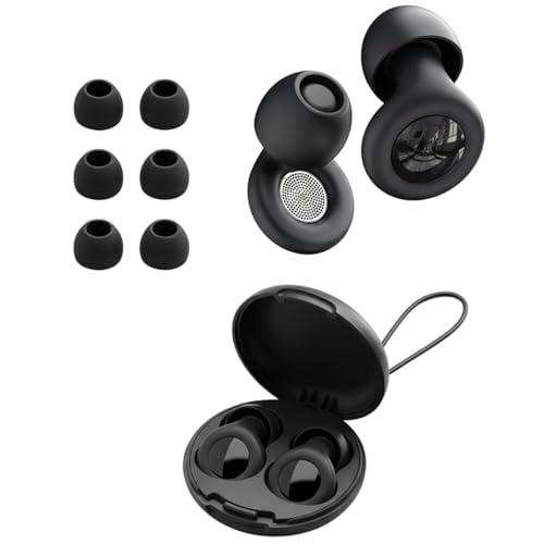 Sleep EarplugsEar Plugs for Sleeping 35dB سدادات اذن للنوم Reusable Soft Foam Earplugs for Snoring Study Travel Work Concerts Comfortable Hearing Protection with Case (Black)