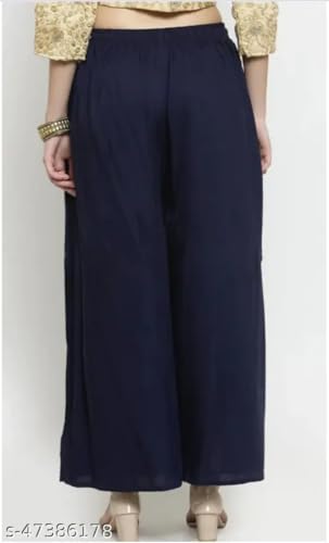 Image of Women's Jumbo Combo Palazzo | Extra Wide Leg Flared Ethnic Trousers | Pack of High Waist Relaxed Fit Palazzos for Women | Stylish Plain Solid Color Bottom Wear for Kurti & Tops | Jumbo Value Pack