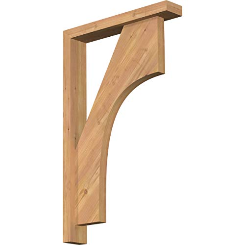 Ekena Millwork BKT0402X20X32WTL05SWR Westlake Block Smooth Bracket w/Offset Brace, Western Red Cedar