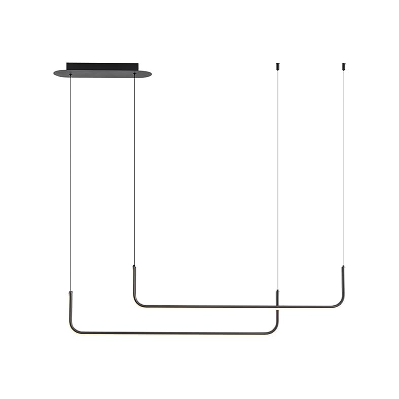 Suspension LED horizontale Rossini noire 15W luminaire moderne