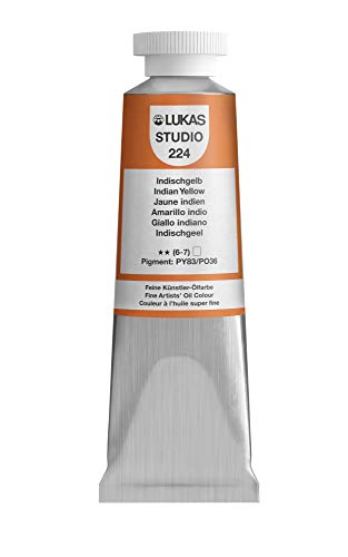 LUKAS Studio Artist Oil Color Paints - High-pigment oil paint made with natural binder for artist, painting, & more! - [Indian Yellow - 37 mL]