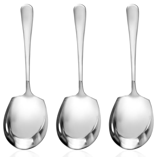 Kalione 558823_3_EZAJ55PS 3 Pcs Large Serving Spoons, Stainless Steel Serving Spoon, Spoons Table Spoons, Long Handle Soup Spoons, Large Serving Tablespoons cover