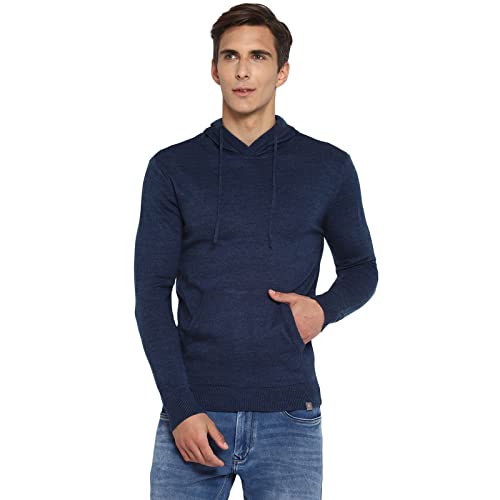 Image of Red Chief Men Acrylic Plain Hooded Sweater