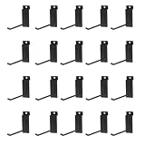 Fivaz 20 Pack Black Slatwall Accessories, Heavy Duty Steel Slatwall Hooks
