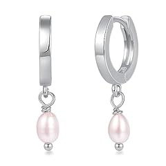 Silver Hoop (small pearl)