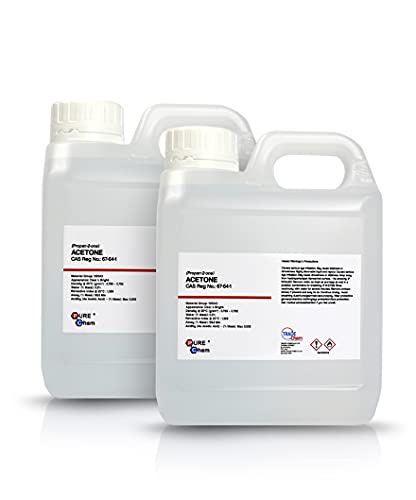 Pure Acetone - Acrylic Nail Remover Nail Polish Remover 99.8% (2 x 1L Jerry Containers) Clear