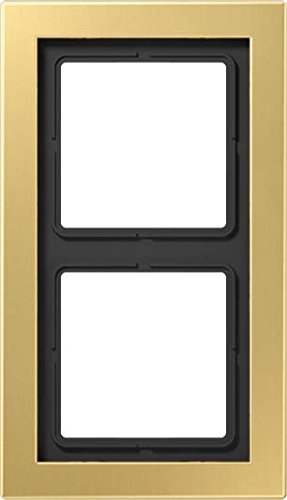 Cadre 2 postes Jung LS Design en laiton classic pour double appareillage électrique
