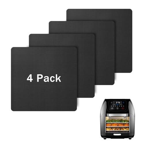 4PCS Oven Liners for CHEFMAN 10qt Air Fryer, Baking Mat Reusable Compatible with CHEFMAN Multifunctional Digital Air Fryer Accessories, Square Teflon Sheets