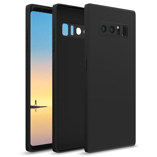 Image of Outlouders Back Cover for Samsung Galaxy Note 8 | Camera Protection | Durable Soft Matte Silicone Bumper Case (Black)