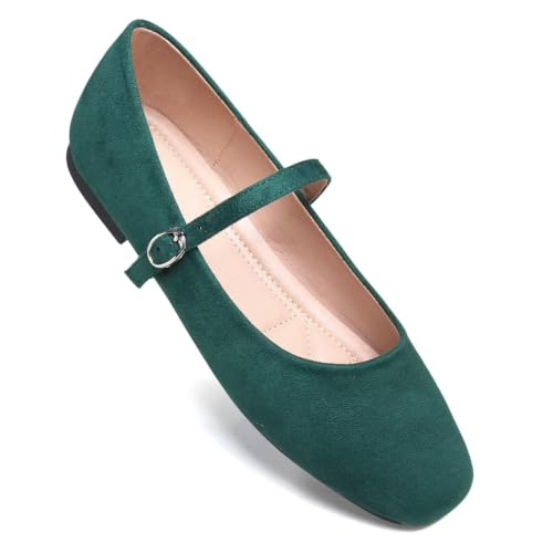 Image of TN TANGNEST Leather Flats for Women Retro Mary Jane Flats
