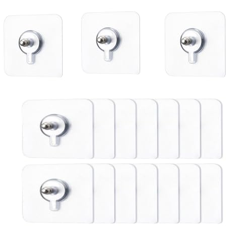 Orandan 12PCS No-Drill Screw Stickers, Reusable Adhesive Hooks, Removable Nail Free Wall Hangers, Drill Free