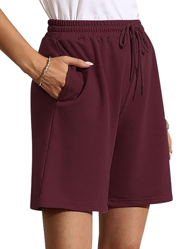 Image of Quenteen Women's Casual Summer Sweat Shorts Athletic Gym Shorts Loose Hiking Running Jogger Shorts with Pockets