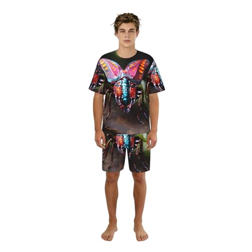 Pyjama doux Strange Insects ensemble respirant de nuit pour homme et femme