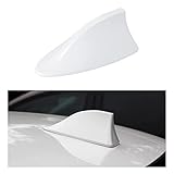 Shark Fin Antenna Cover for Car, Automotive Top Roof Aerials AM/FM Radio Signal Base, Vehicle Shark Fin Shape Cover with Adhesive Tape, Car Accessories Universal for Most Sedan, SUV, Van (White)