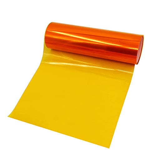 idain 12 by 48 Inches Self Adhesive Headlight, Tail Lights, Fog Lights Tint Vinyl Wrap Film Roll,Orange
