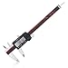 VINCA DCLA-0605 Electronic Digital Vernier Micrometer Caliper Measuring Tool Stainless Steel Large LCD Screen 0-6 Inch/150mm, Inch/Metric/Fractions, Red/Black