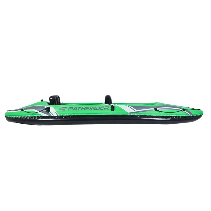 Kayak inflable Pathfinder Element 2 personas con respaldo de PVC resistente con pagaya doble sólida y bomba de inflado