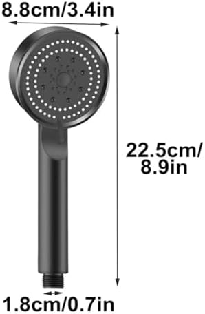 Busstier Turbo Duş Başlığı, Yüksek Basınçlı El Duşu, 5 Fonksiyonlu Duş Başlığı (Siyah) - Görsel 2
