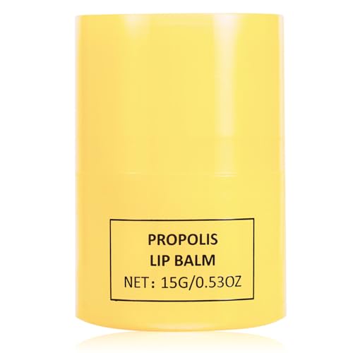 15ml Honey Lip Butter, Hydrating Overnight Lip Balm & Mask, Propolis 12hrs Long-lasting Moisture, Overnight Gentle Exfoliation, Hygienic Twist Dispenser(0.5 fl.oz)