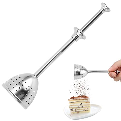 Spargitore per zucchero a velo, spargitore a velo, in acciaio inox, set di spargitore per farina e spezie