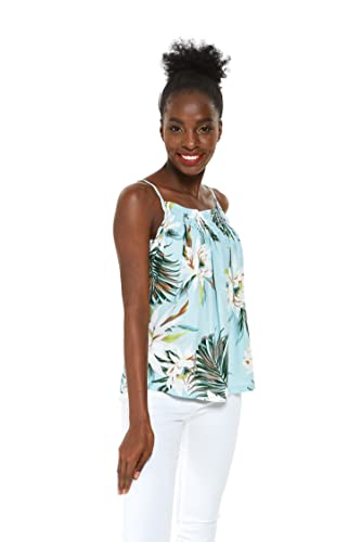 Image of Wispy Cereus Light Blue Family Matching Hawaiian Clothes | Family Matching Outfits • Soft Rayon Fabric • Tropical Floral Print • Vacation Ready • Luau Party Wear