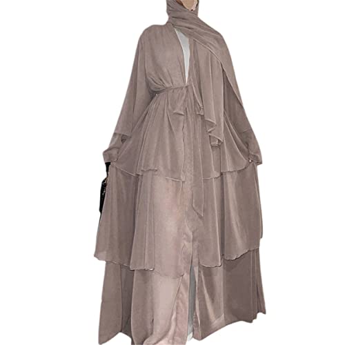 Vêtements islamiques fluides et opaques : caftan dubaï en mousseline L