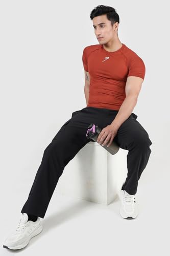 Image of FUAARK Men's Half Sleeve Compression T-Shirt - Athletic Base Layer for Fitness