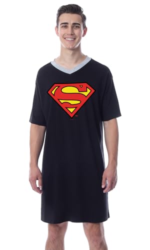 DC Comics Mens' Superman Character Icon Nightgown Sleep Pajama Shirt3