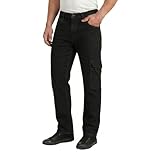 Lee Cooper Men's Denim Stretch Jeans with Multiple Pocket Design Comfortable Workwear Regular Fit Heavy Duty Cargo Pants for Men Casual Work Wear Carpenter Trousers (Black, 34W / 31L)