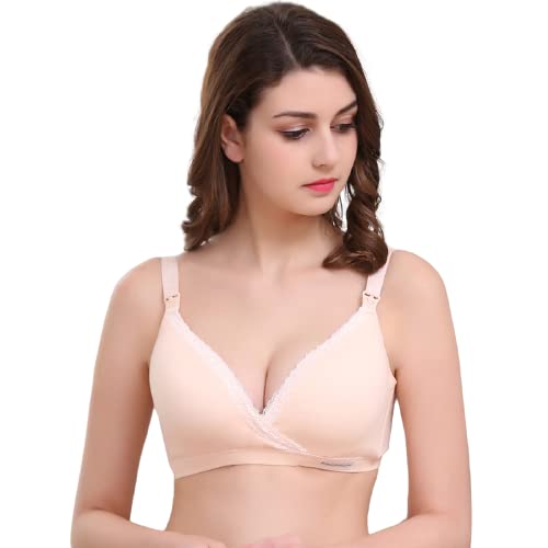 momisy Women's Top Open Maternity Nursing Bra Wire Free Lace Cotton Closure Breastfeeding Pregnancy Bra-picture-12