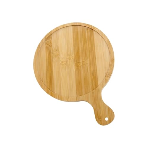 Genérico Bandeja de madera for Pizza, plato redondo resistente 10 pulgadas for servir comida occidental, pan, carne, multiusos, 1 Uds