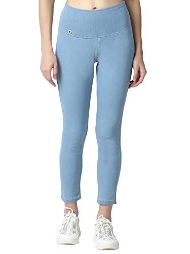 4 Flies Skinny Fit Stretchable High Waist Ankle Length Jeggings for Women