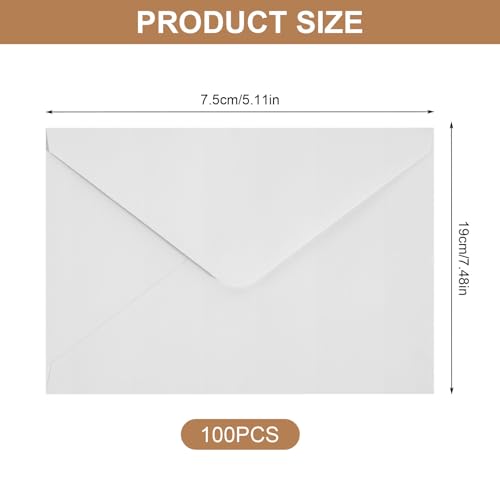 100 Stück Briefumschläge Kraftpapier, 19 × 13 cm Kraftpapier Umschläge, Briefumschläge Weiß Umschläge ohne Fenster für Briefe Grußkarten Einladungen Geburtstagskarten Weihnachtskarten
