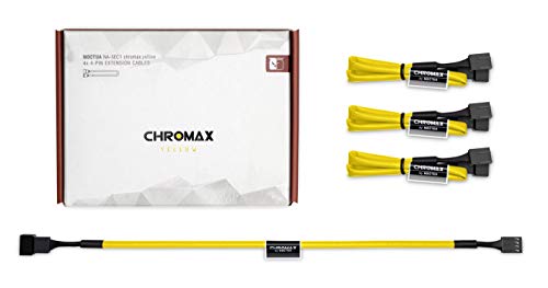 Noctua NA-SEC1 chromax.yellow, Cables de Extensión para Ventiladores (30 cm, Amarillo)