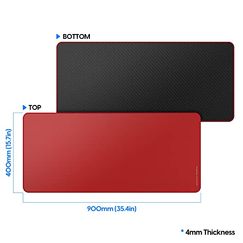 Image of Pulsar - Paracontrol XXL Esports Level Premium Gaming Mouse Pad v2 - Medium to High Speed Pad Stitched Edge Durable Hybrid Top Surface 35 x 16 in (XXL, Red)