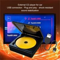 Reproductor de CD Externo sin pérdida con Reproductor de Coche a través de conexión USB para Disfrutar de la música. de CD Externo montado en el