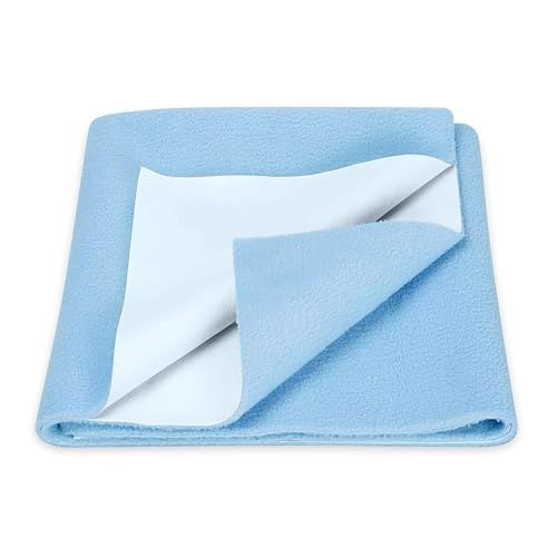 Image of GLUN Quick Dry Absorbent Baby Bed Sheet for Mattress Protector, Pack of 1 Baby Blue Bed Sheet, Size 50x70cm, Waterproof, Quick Drying Material, Anti-Itching Cloth