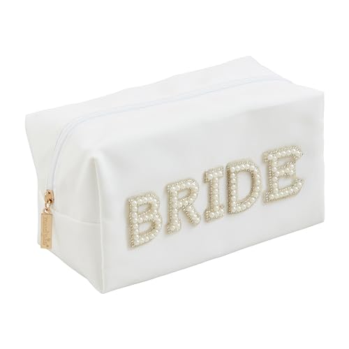 Étui de patch pour femme mariée blanc 5"x9" Mud Pie | La trousse élégante du jour J