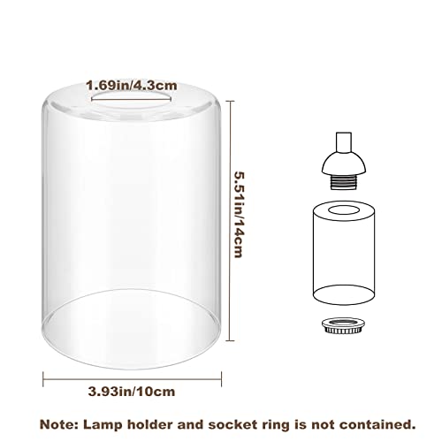 Licperron Clear Glass Replacement Shade 1 Pack, High Transmittance Cylinder Glass Lampshade Covers For Vanity Lighting Fixtures Table Lamp Floor Lamp Chandelier Pendant Light #TOP1