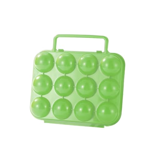 Gettimore Boîte de rangement en plastique pour 12 œufs pour camping, pique-nique en extérieur – Récipient ABS avec poignée et couvercle sécurisé, 20 x 19,5 x 7 cm (bleu/vert/orange)