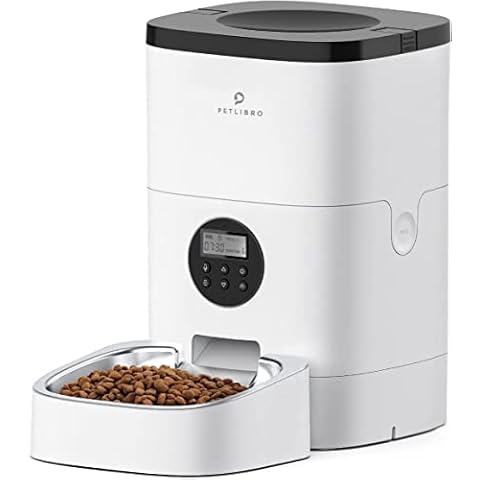 PETLIBRO Automatic Cat Feeders, 4L Cat Food Dispenser with Customize Feeding Schedule, Timed Cat Feeder with Interactive Voice Recorder, Automatic Pet Feeder for Cat Dog 1-4 Meals Dry Food Cover