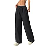 Hip Hop Pants Girls Girls Linen Pants Casual Wide Leg Elastic Waist Fashion Beach Hip Hop Outfits Palazzo Pant Black 11-12 Years