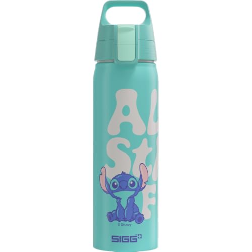 Sigg - Alu Trinkflasche - WMB One Disney Lilo & Stitch - Made in Switzerland - Climatepartner zertifiziert - Für Kohlensäurehaltige Getränke Geeignet - Auslaufsicher - BPA-frei - Türkis - 0.75 L